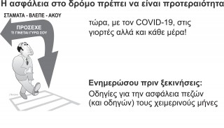 Οδηγίες για την ασφάλεια πεζών (και οδηγών) τους χειμερινούς μήνες 